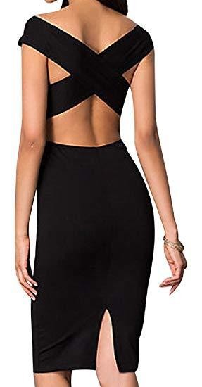 Off the Shoulder Long Back Dress with X Back - OLYIE