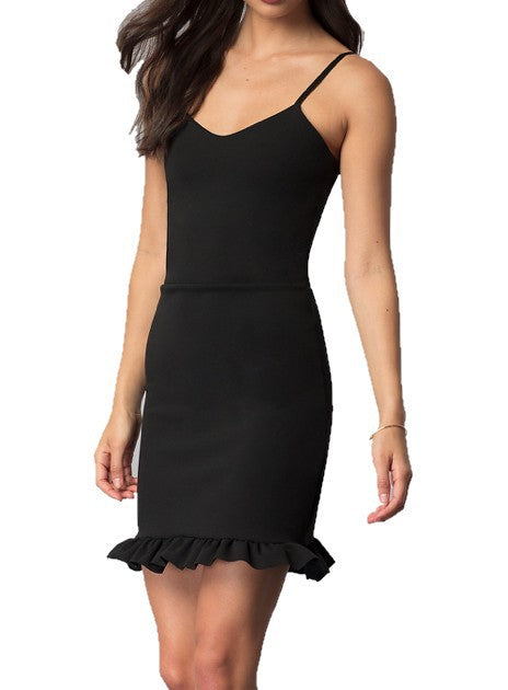 Junior V-Neck Party Dress with Adjustable Straps - OLYIE