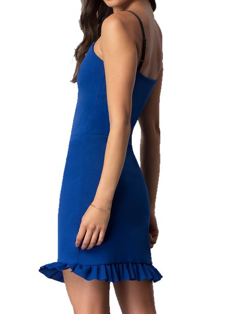 Junior V-Neck Party Dress with Adjustable Straps - OLYIE