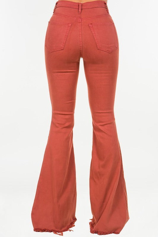 Bell Bottom Jean in Rust- Inseam 32 - OLYIE