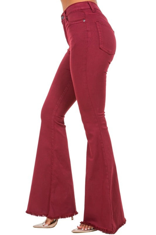 Bell Bottom Jean in Wine - Inseam 30" - OLYIE