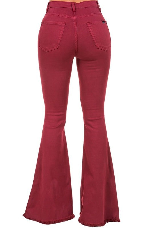 Bell Bottom Jean in Wine - Inseam 30" - OLYIE