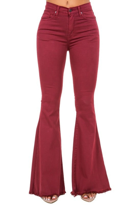 Bell Bottom Jean in Wine - Inseam 30" - OLYIE