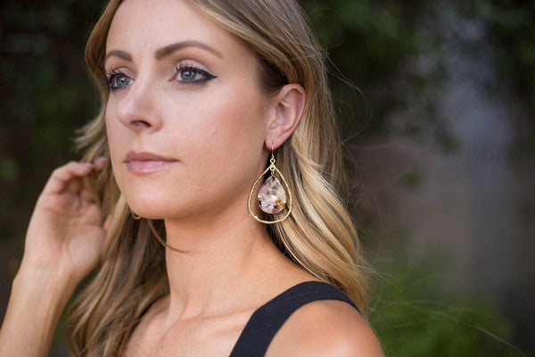 Multi-Color Acrylic Teardrop Chandelier Earrings - OLYIE