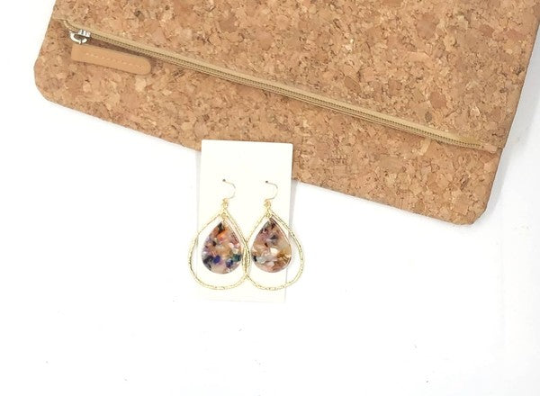 Multi-Color Acrylic Teardrop Chandelier Earrings - OLYIE