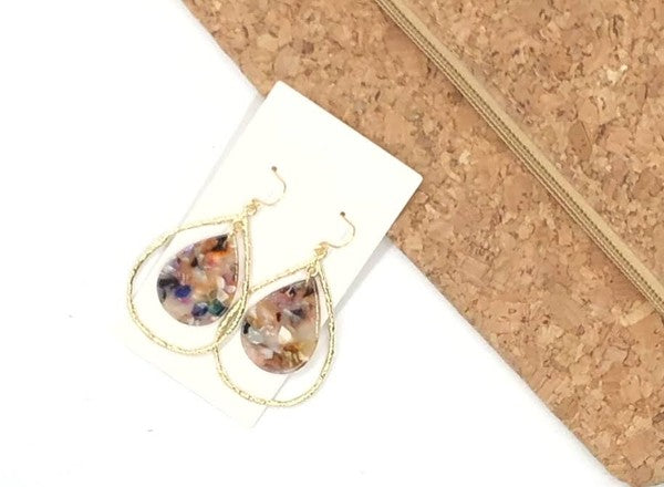 Multi-Color Acrylic Teardrop Chandelier Earrings - OLYIE