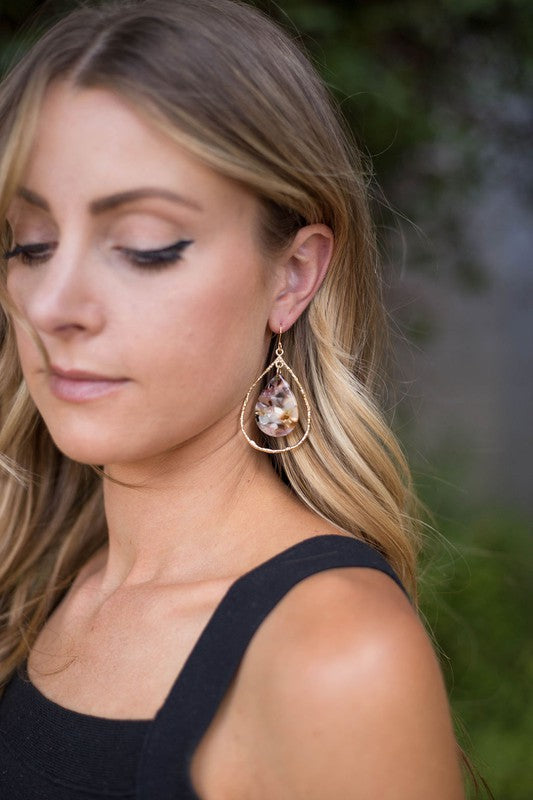 Multi-Color Acrylic Teardrop Chandelier Earrings - OLYIE