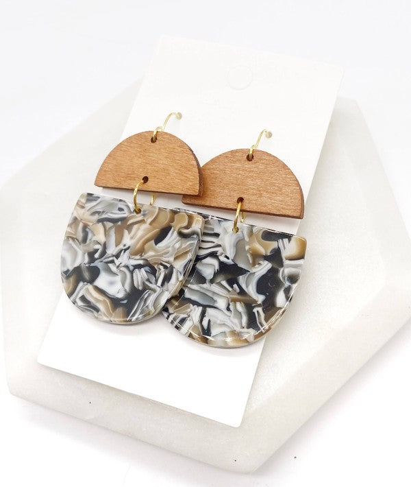 Swirl Acrylic and Wood Deco Drops - OLYIE