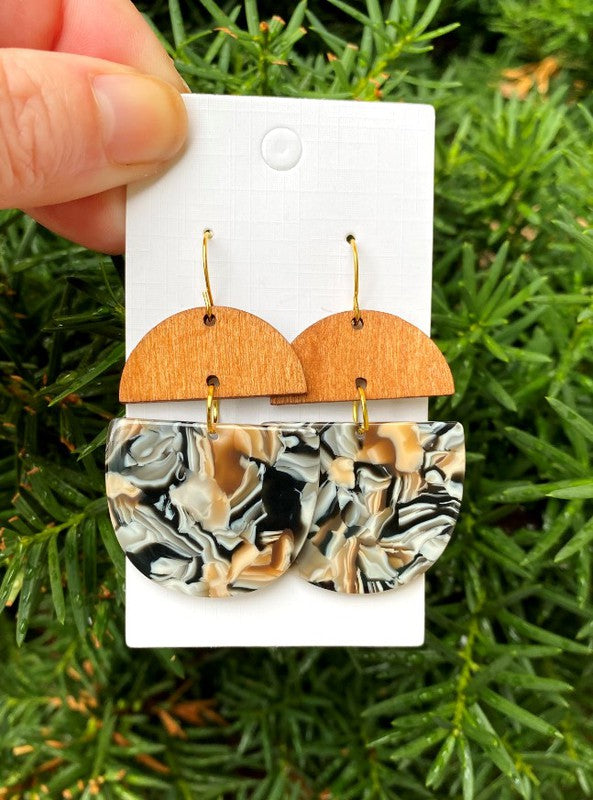 Swirl Acrylic and Wood Deco Drops - OLYIE