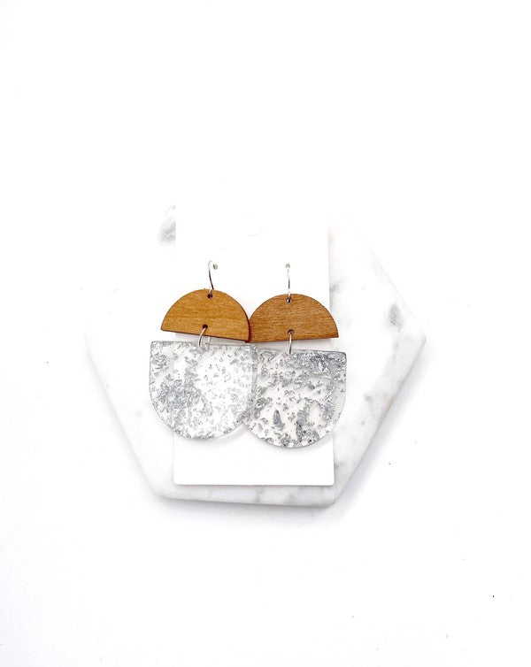 Silver Flake Acrylic and Wood Deco Drops - OLYIE