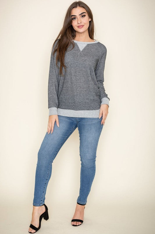 Terry Crew Neck Tunic - OLYIE
