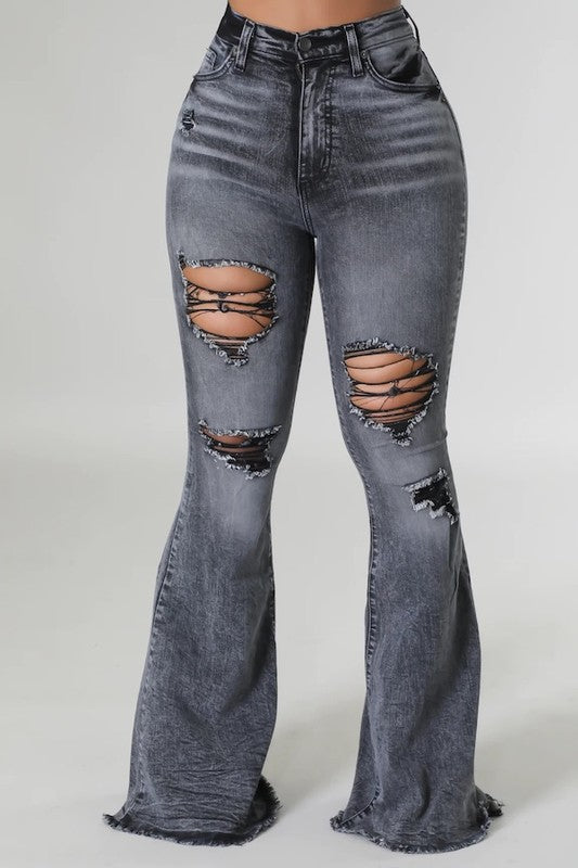 Storm Bell Bottom Jean - OLYIE