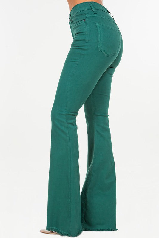Bell Bottom Jean in Hunter Geen - OLYIE