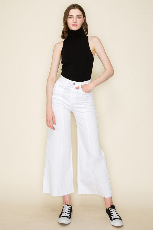 Wide leg, denim pants, jeans, western - OLYIE