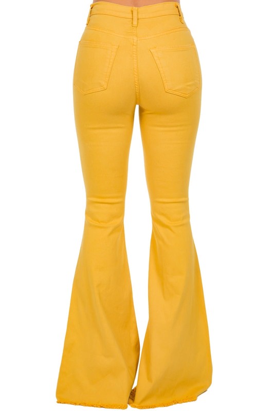 Bell Bottom Jean in Mustard- Inseam 30 - OLYIE