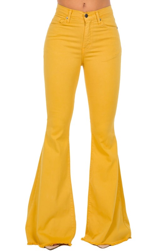 Bell Bottom Jean in Mustard- Inseam 30 - OLYIE
