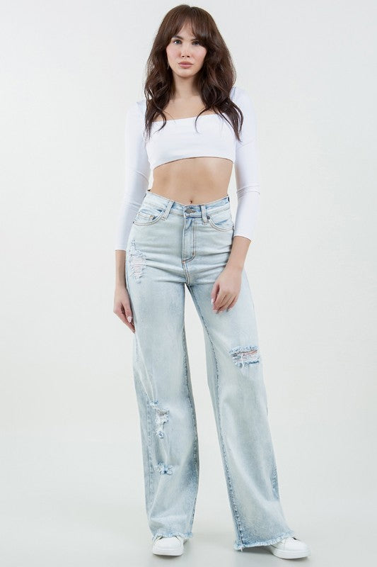 Charlote Wide Leg Jean - OLYIE